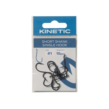Konks KINETIC Short Shank Single Hook #1 Black 10pcs
