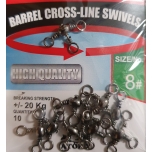 Kolmikpööral ATORA Barrel crossline swivel nr.8 10tk