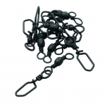 Lõks+pööral KINETIC Barrel Swivel w/Scandic Snap #1 Black 45kg 6pcs