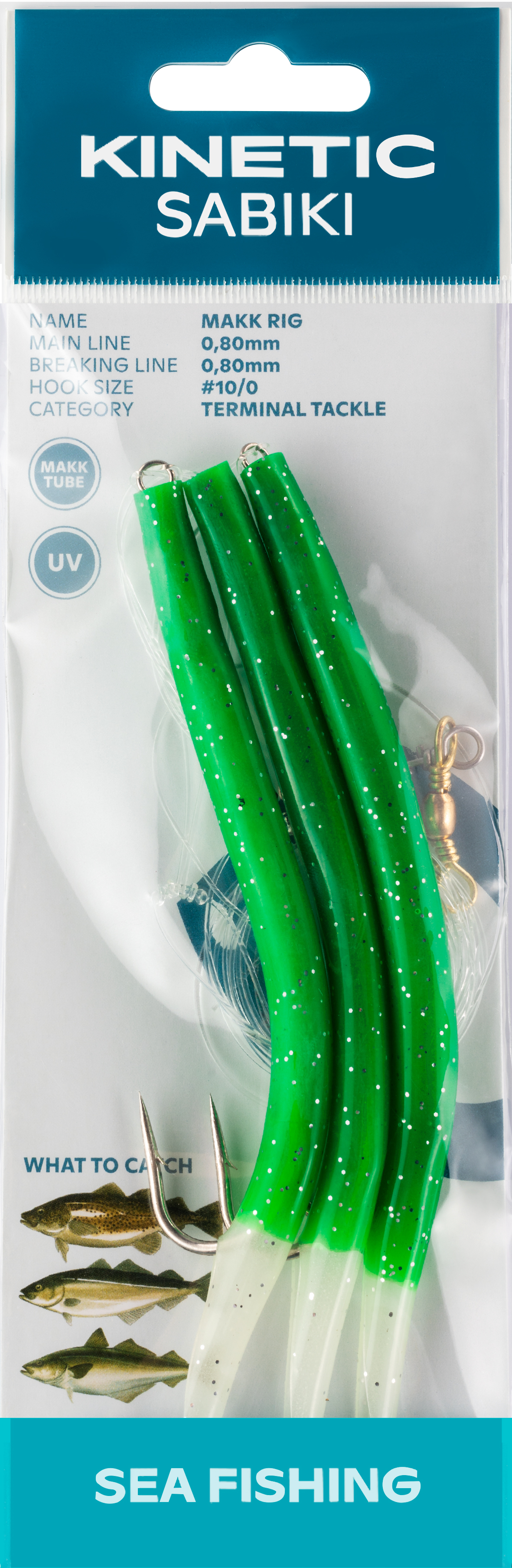 Rakendus KINETIC Makk #10/0 Glow Green Splatter