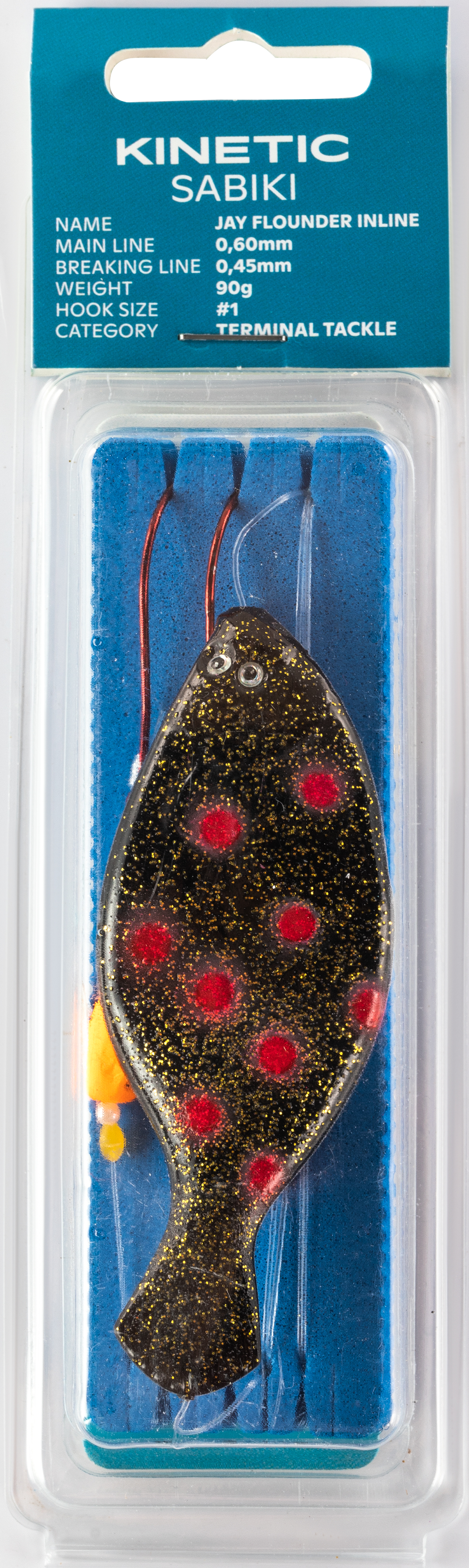 Rakendus KINETIC Jay Flounder Inline 90g #1 Black/Red Dots