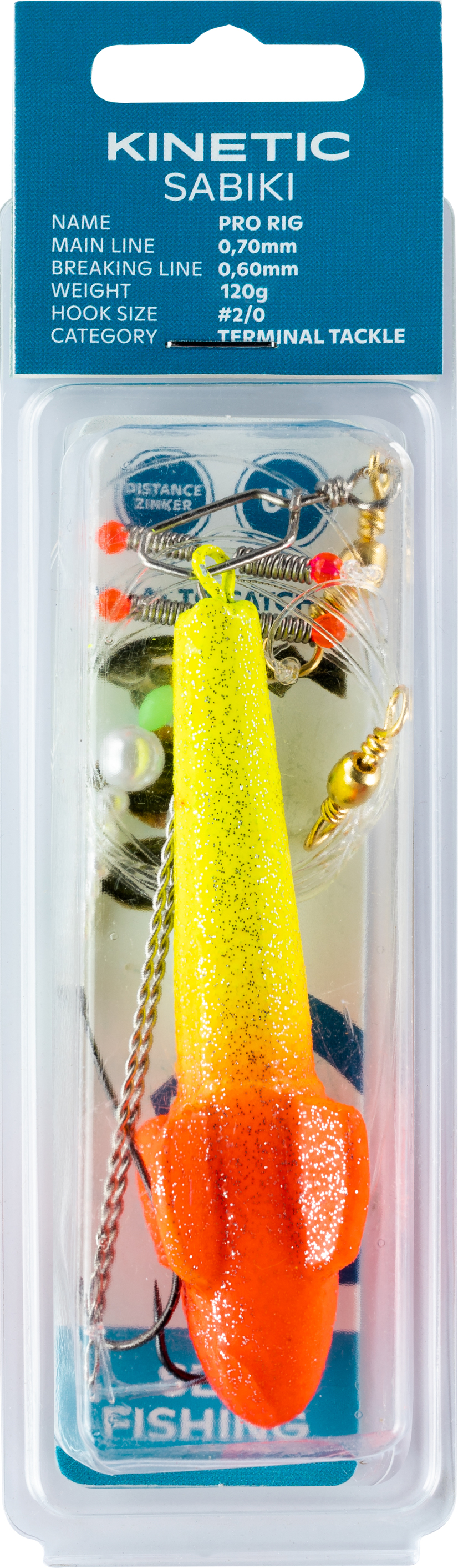 Rakendus KINETIC Pro 120g #2/0 Yellow Glitter/Red Target